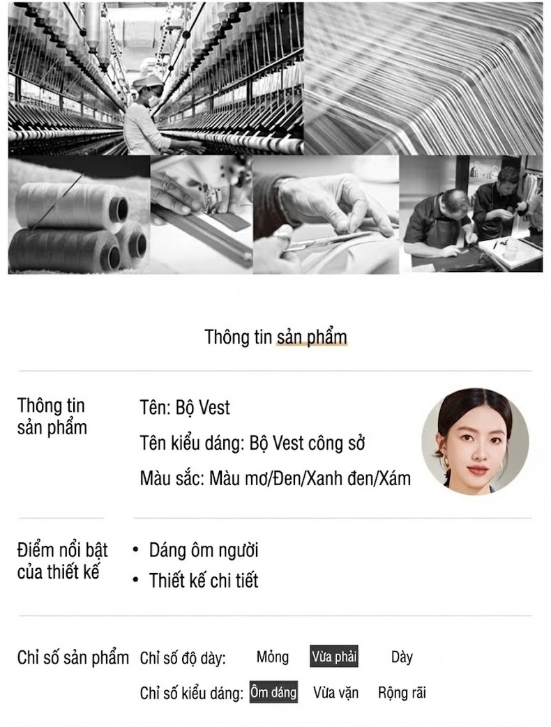 Bộ Vest Nữ Tay Ngắn Quần Dài Công Sở Thanh Lịch Màu Xám, Kem, Đen, Xanh Navy chi tiết 5