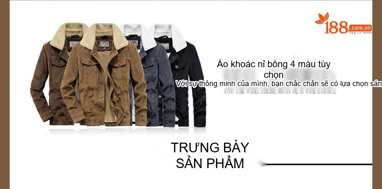Áo Khoác Nam Cotton Lót Lông Cổ Bẻ Dáng Rộng Giữ Ấm Màu Xám, Nâu, Đen chi tiết 14