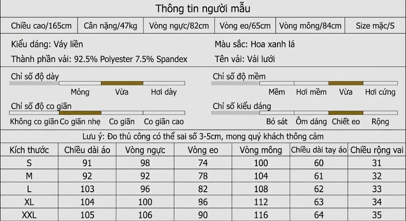 Váy liền thân Nữ Cổ chữ Vuông Tay Lỡ Xẻ Tà Họa Tiết Hoa Nhỏ Dáng Ôm Thanh Lịch chi tiết 1