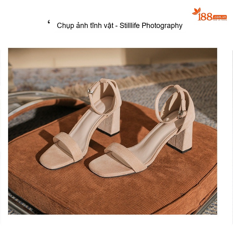 Giày Sandal Cao Gót Nữ Hở Ngón Quai Ngang Nỉ Gót Cao 7cm Màu Be, Đen chi tiết 25
