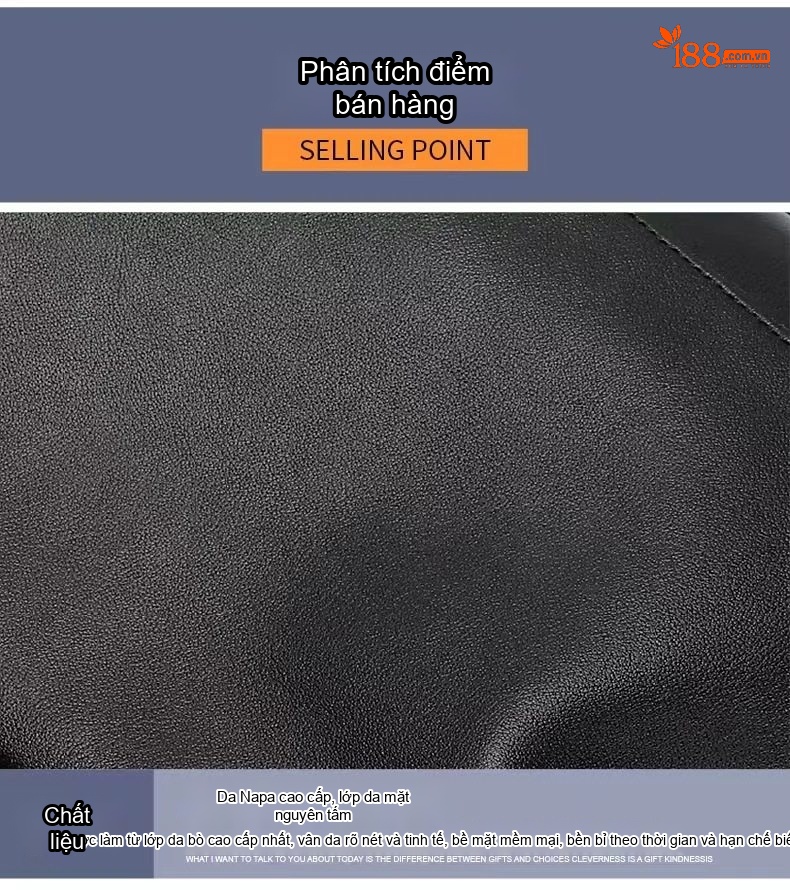 Túi Đeo Chéo Nam Da Bò Phong Cách Đường Phố Thời Trang Màu Đen chi tiết 9