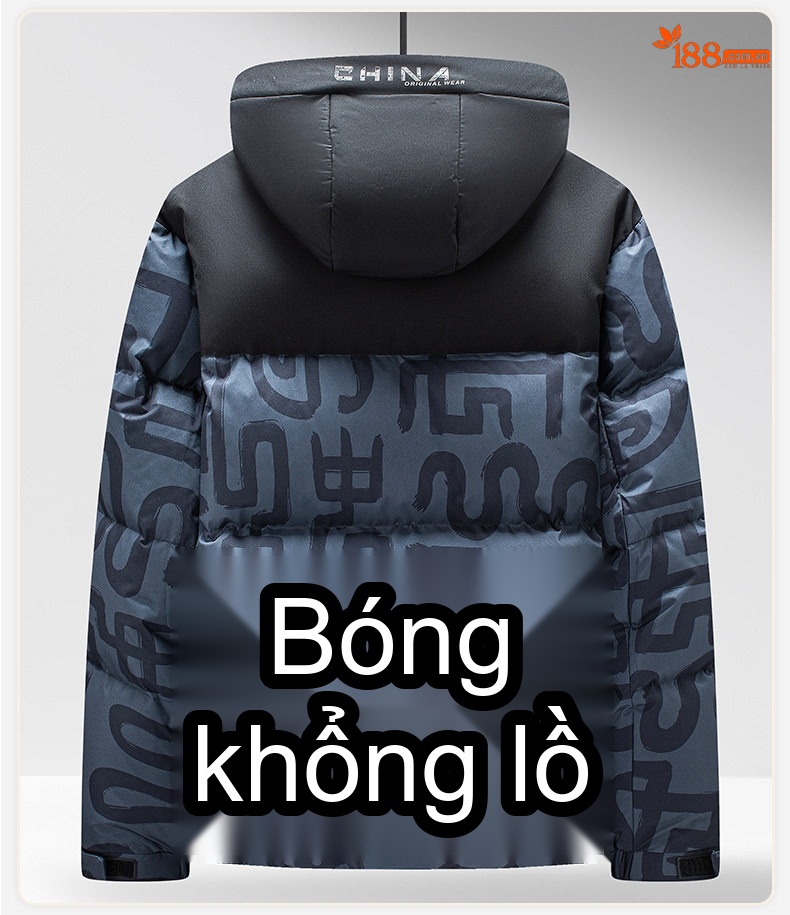 Áo Khoác Phao Nam Dáng Ngắn Dày Dặn Lông Vũ Trắng 90% Màu Đen, Đỏ chi tiết 24