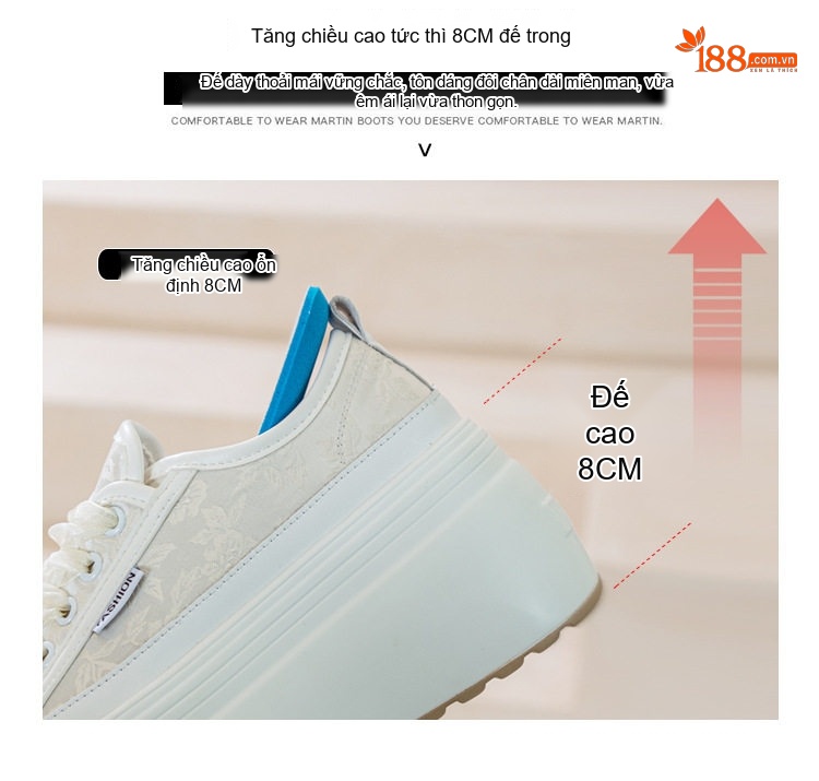 Giày Sneaker Nữ Đế Bánh Mì Chiều Cao Đế Khoảng 5cm Dây Ruy Băng Phong Cách Trung Hoa Màu Trắng, Hồng chi tiết 12