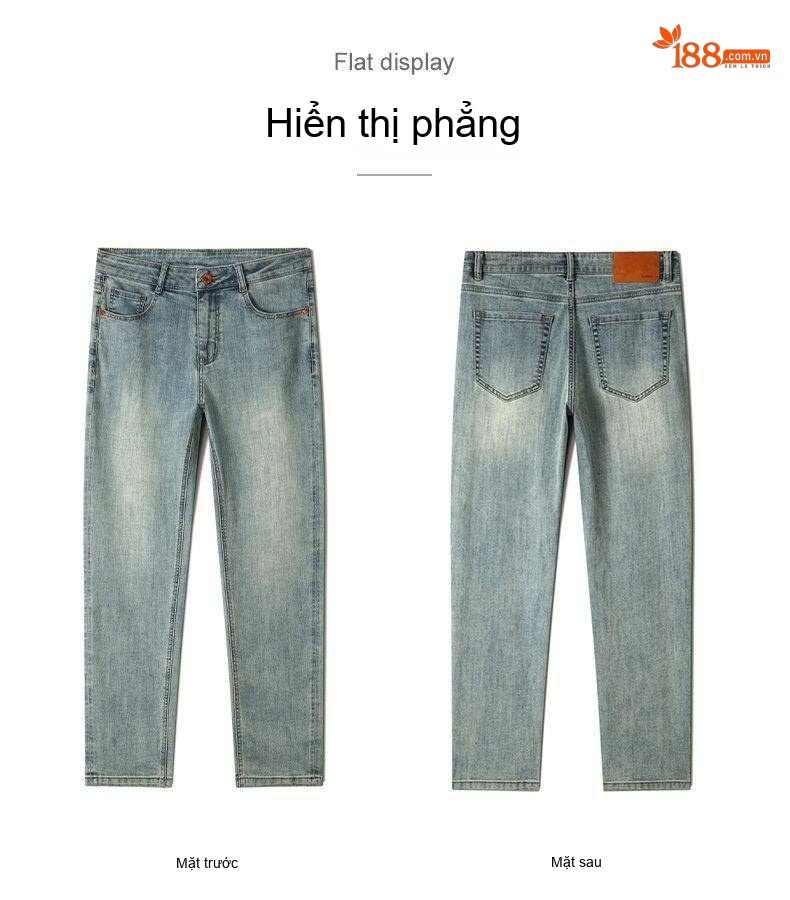 Quần Jean Nam Ống Đứng Nhỏ Lửng Chất L liệu Lyocell Màu Xám, Xanh chi tiết 25