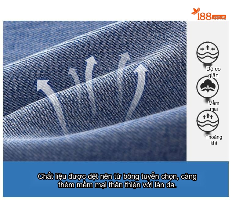 Quần Jean Nam Ống Đứng Co Giãn Màu Xanh Mờ, Xanh Đậm, Xám chi tiết 9