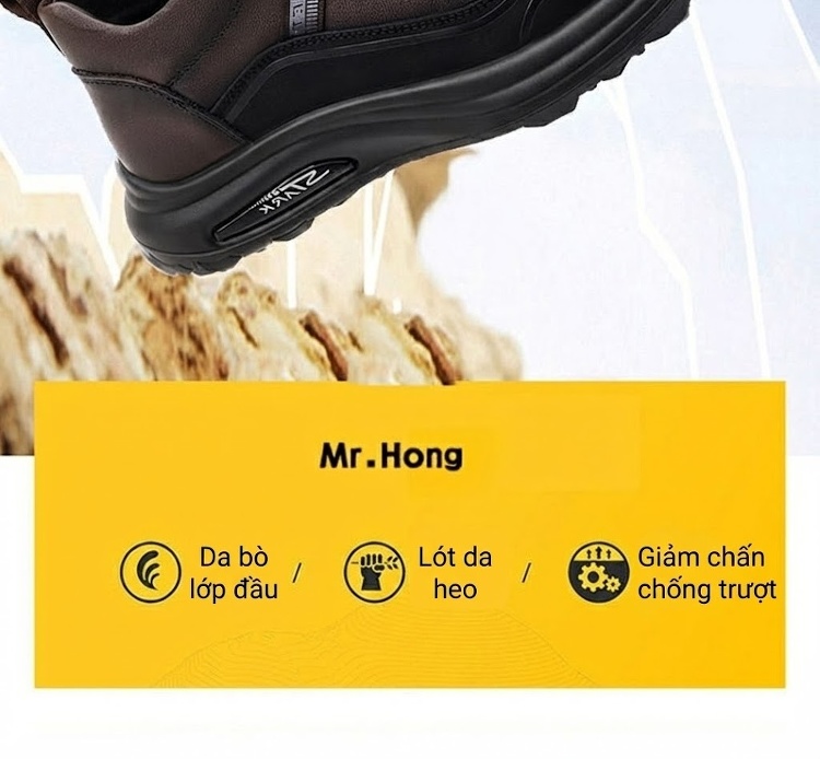 Giày Thể Thao Nam Da Bò Kiểu Dáng Casual Chiều Cao Đế Khoảng 4cm Màu Nâu, Đen chi tiết 2