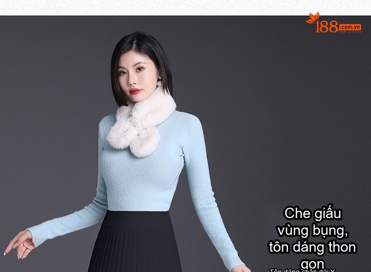Chân Váy A Dáng Ôm Dệt Kim Co Giãn Dáng Dài Phong Cách Hàn Quốc Màu Trắng, Đen chi tiết 20