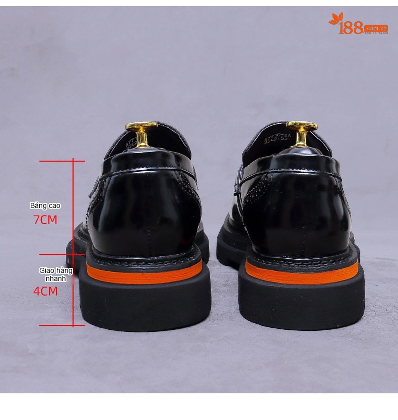 Giày Lười Nam Da Bò Đế Dày Chiều Cao Đế Khoảng 4cm Màu Đen, Nâu chi tiết 18