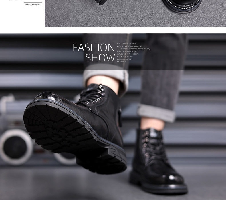 Boot Martin Nam Cao Cổ Da Bóng Chiều Cao Đế Khoảng 3cm Màu Đen, Nâu chi tiết 19