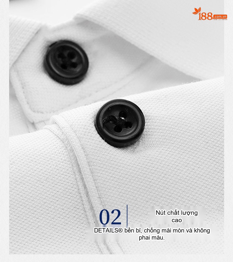 Áo Polo Nam Sợi Tơ Cotton Thời Trang Thanh Lịch Màu Trắng, Kem, Xanh, Đen chi tiết 6