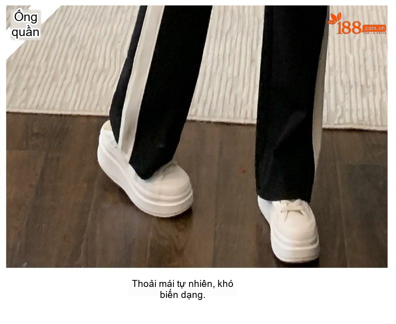 Bộ Quần Áo Thể Thao Nữ Dáng Rộng Áo Khoác Kéo Khóa Sọc Kẻ Màu Đen, Trắng chi tiết 18