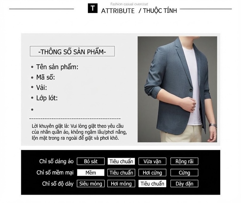 Áo Vest Nam Trung Niên Vải Dệt Kim Phong Cách Doanh Nhân Màu Xám Xanh chi tiết 8