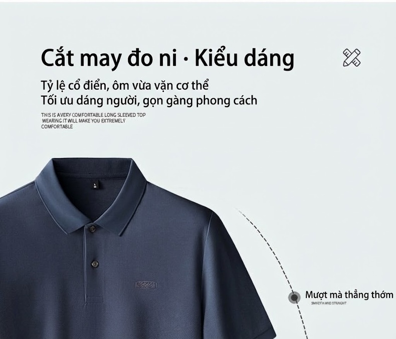Áo Polo Nam Cotton Tay Ngắn Cổ Bẻ Form Rộng Màu Đen, Xám, Nâu, Xanh Navy chi tiết 7