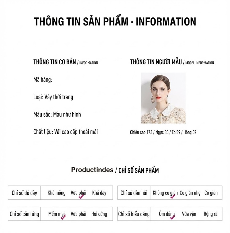 Váy Ôm Body Nữ Cổ Búp Bê Ren Sữa Dáng Dài chi tiết 13