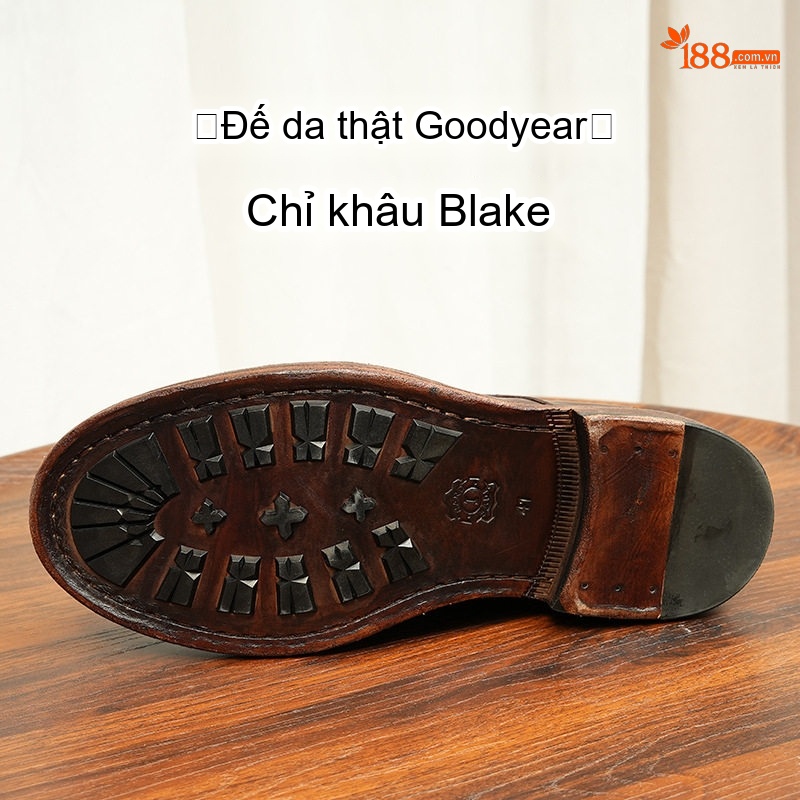Giày Tây Buộc Dây Nam Da Thật Đế Da Chiều Cao Đế Khoảng 3cm Màu Nâu