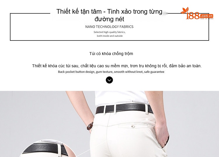 Quần Âu Nam Dáng Suông Mỏng Nhẹ Không Nhăn Cho Bố Trung Niên Màu Đen, Kem, Xám, Be chi tiết 52