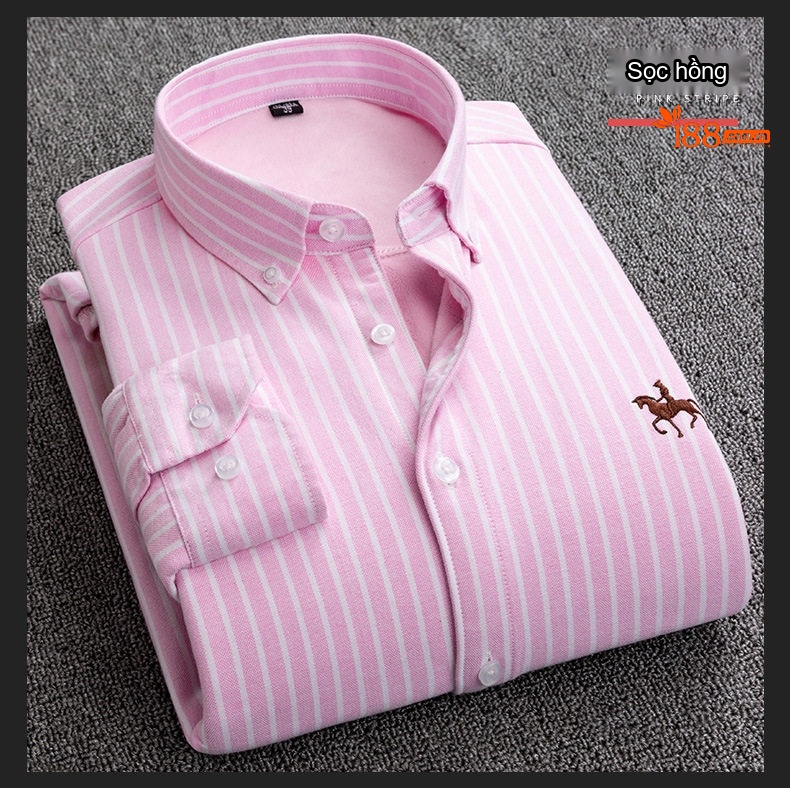 Áo Sơ Mi Dài Tay Nam Cotton Oxford Lót Lông Dày Dặn Giữ Ấm Màu Trắng, Hồng, Xanh Dương, Xám... chi tiết 13