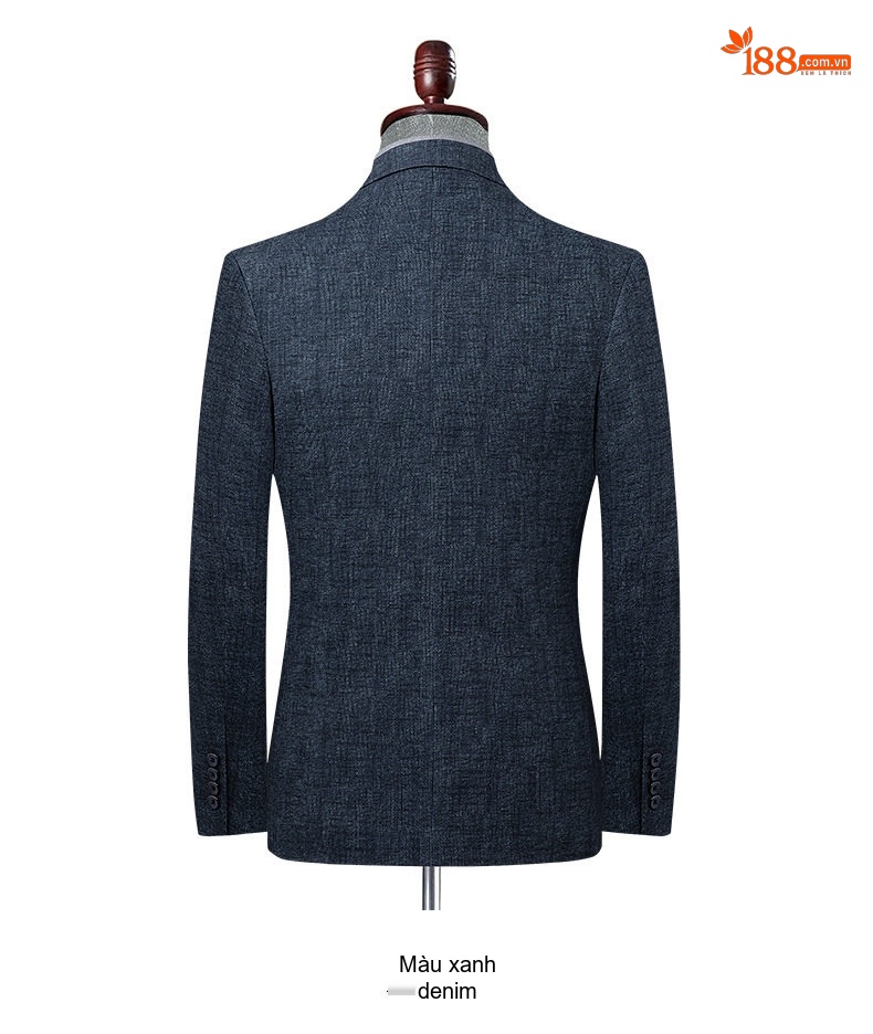 Áo Vest/Blazer Nam Co Giãn Phong Cách Hàn Quốc Màu Xanh Navy chi tiết 36