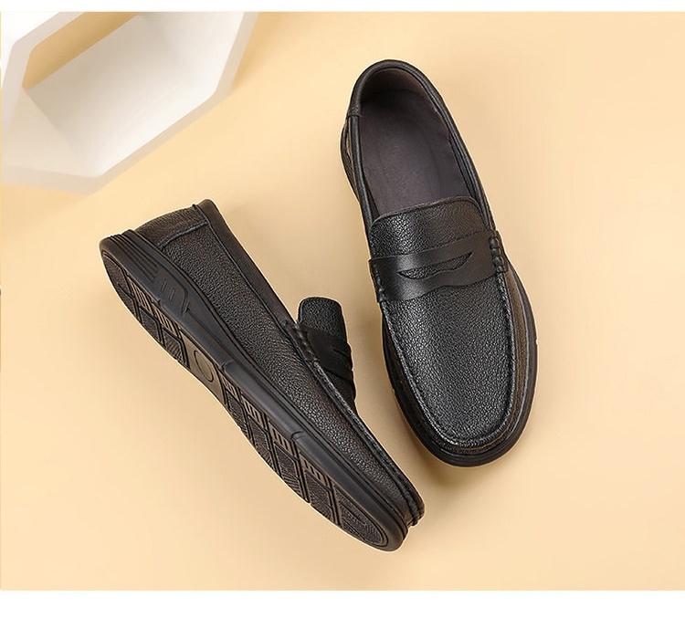 Giày Lười Nam Da Cừu Mềm Mại Thoải Mái Chiều Cao Đế Khoảng 2cm Màu Đen, Nâu chi tiết 21