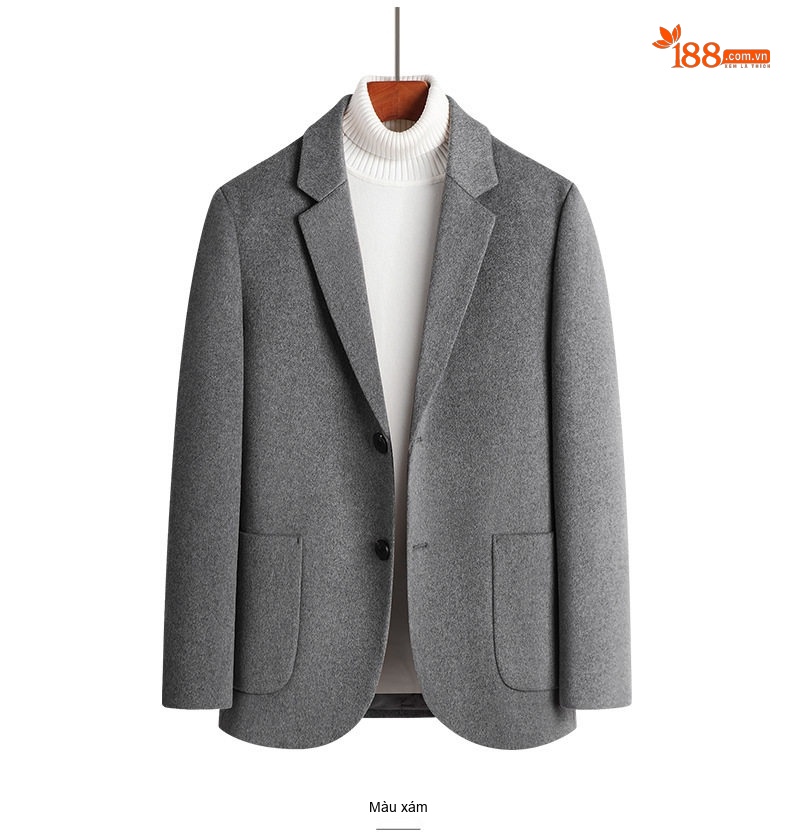 Áo Vest Nam Hai Khuy Cổ Điển Dáng Ôm Phong Cách Hàn Quốc Màu Đen, Nâu, Xám chi tiết 13