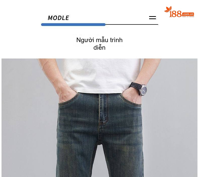 Quần Jean Nam Ống Đứng Co Giãn Phối Màu Xám Xi Măng chi tiết 11
