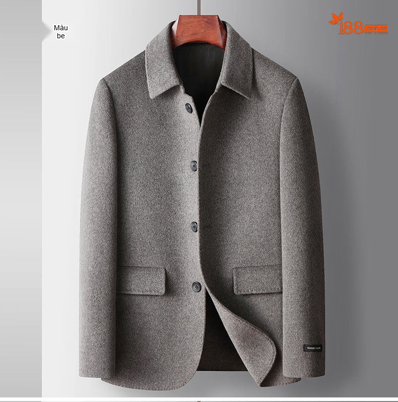 Áo Khoác Nam Cổ Bẻ Vải Nỉ Dáng Vest Thu Đông Dày Dặn Giữ Ấm Màu Xám chi tiết 7