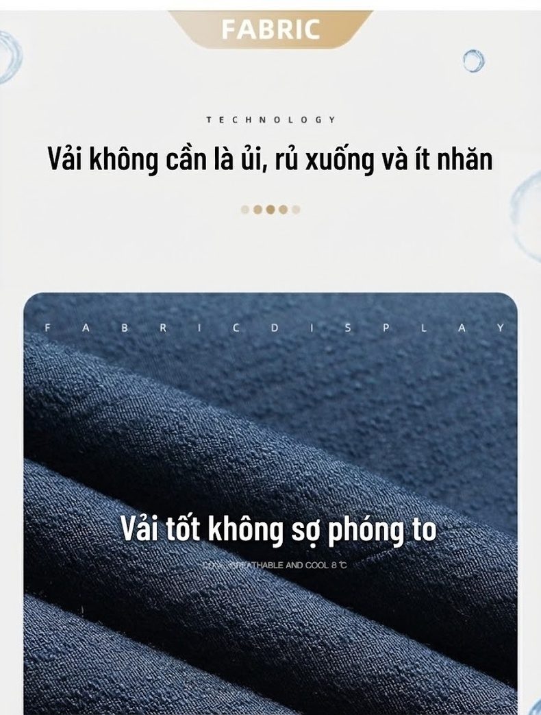 Áo Vest/Blazer Nam Dáng Ôm Vừa Vặn Chống Nhăn Màu Xanh Navy chi tiết 5
