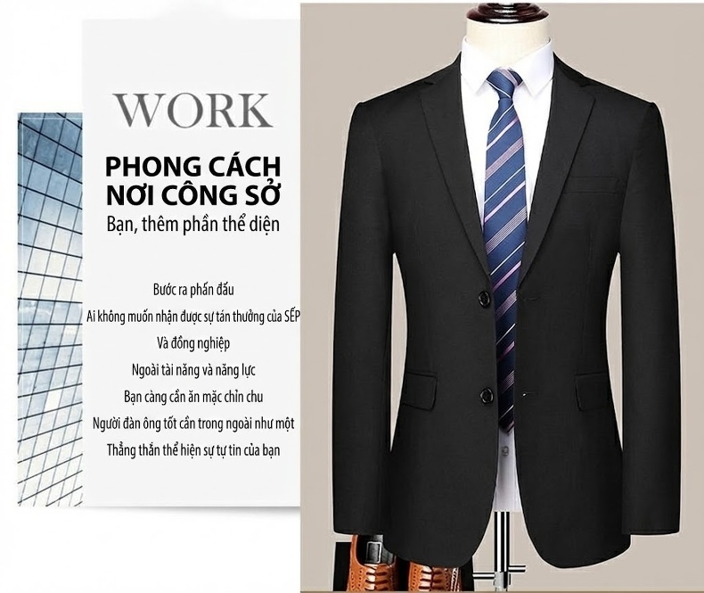 Bộ Vest Nam Cao Cấp 3 Món Phong Cách Doanh Nhân Lịch Lãm Màu Xám chi tiết 10