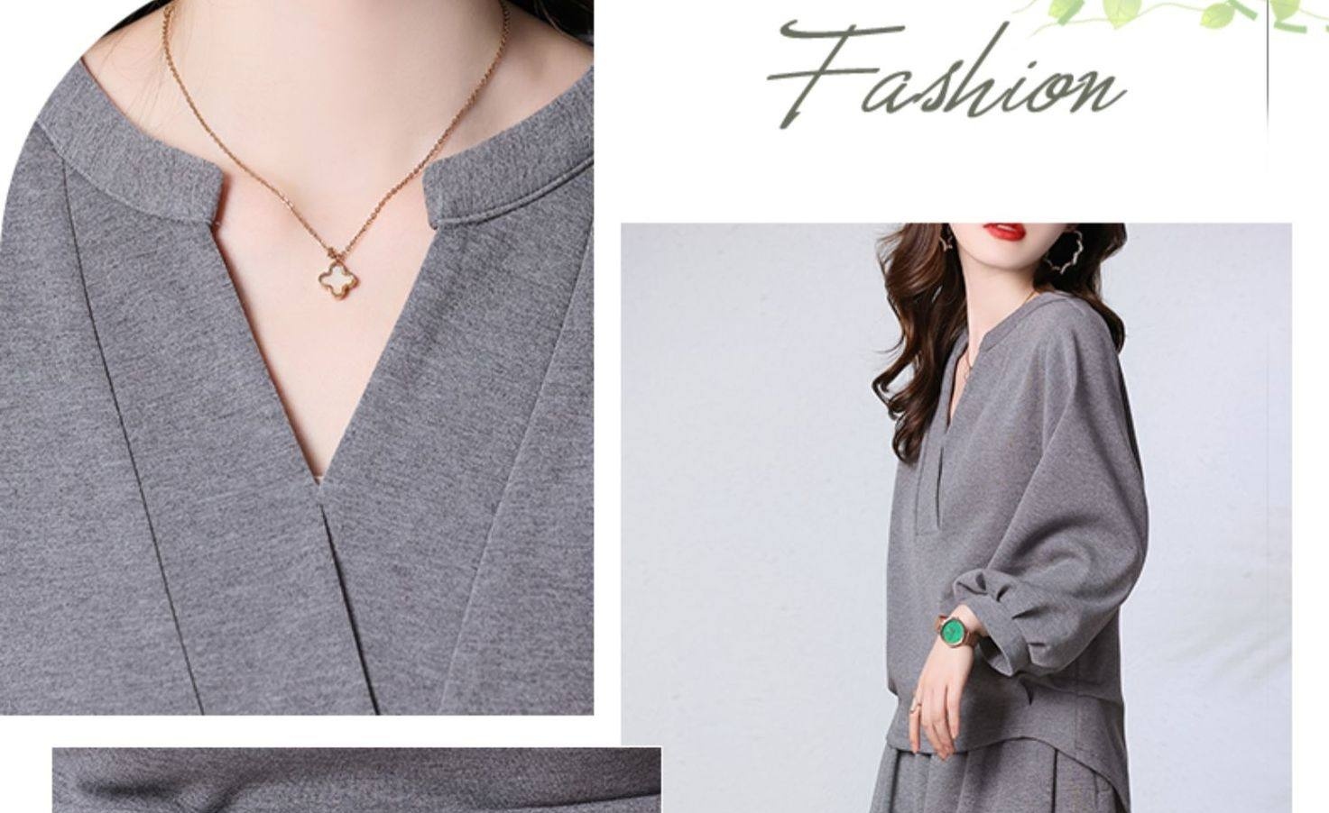 Váy Bộ Nữ Thu Đông dáng chữ A Thiết Kế Thời Trang Màu Tím, Xám, Xanh, Vàng chi tiết 8