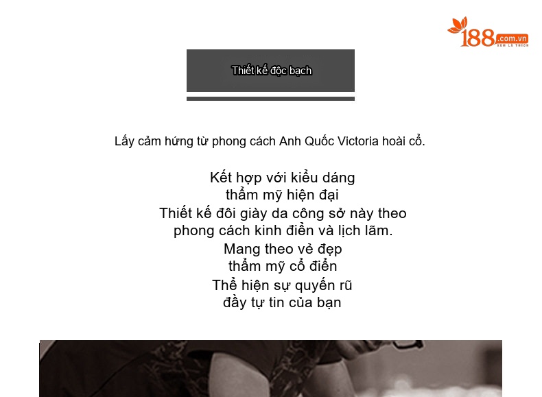 Giày Tây Buộc Dây Nam Da Bò Cao Cấp Chiều Cao Đế Khoảng 3cm Màu Nâu Đậm chi tiết 5