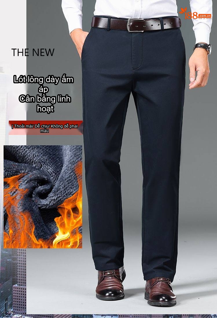 Quần Dài Nam Cotton Ống Suông Rộng Thoải Mái Màu Đen, Xám, Xanh Navy, Nâu chi tiết 31