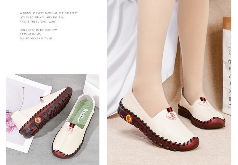 Giày Búp Bê Đế Bệt Da Bóng Mềm Mại Chiều Cao Đế Khoảng 1cm Màu Kem, Nâu, Đen, Đỏ... chi tiết 21
