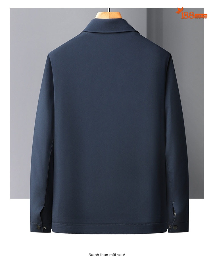 Áo Khoác Bomber Nam Cổ Bẻ Mỏng Phong Cách Công Sở Màu Xanh Navy, Xám, Đỏ chi tiết 20
