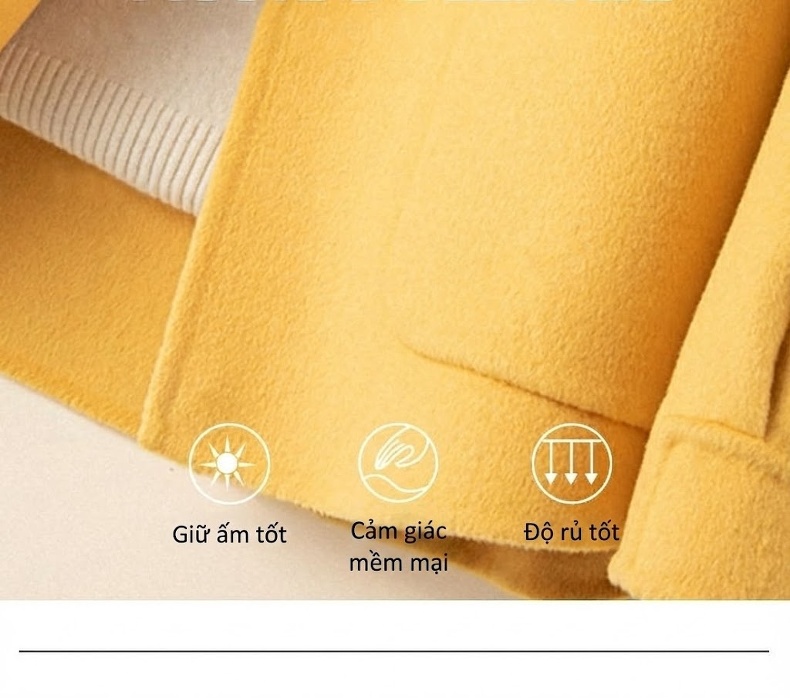 Áo khoác nữ dáng ngắn cổ búp bê hai mặt chi tiết 2
