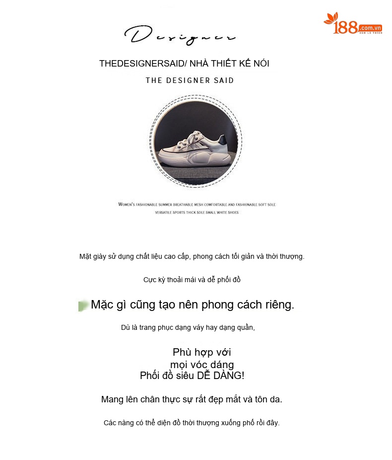 Giày Thể Thao Nữ Da Thật Tăng Chiều Cao 4cm Mềm Mại Thoáng Khí Màu Kem, Đỏ, Nâu chi tiết 5