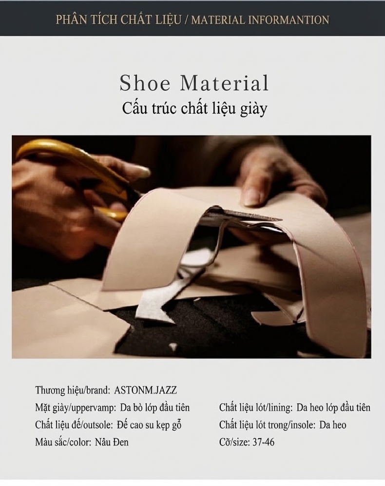 Giày Lười Nam Da Bò Dập Vân Chiều Cao Đế Khoảng 3cm Màu Nâu, Đen chi tiết 3