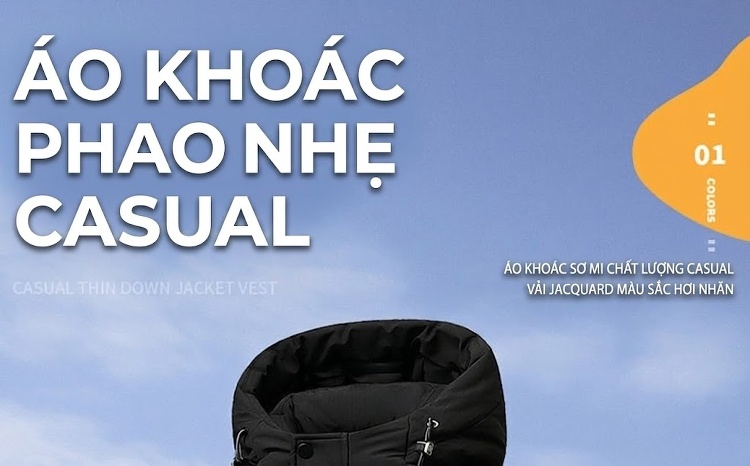Áo Khoác Phao Nam Lông Vịt Trắng 90% Dày Dặn Có Mũ Trùm Đầu Màu Đen, Vàng, Nâu, Cam chi tiết 1
