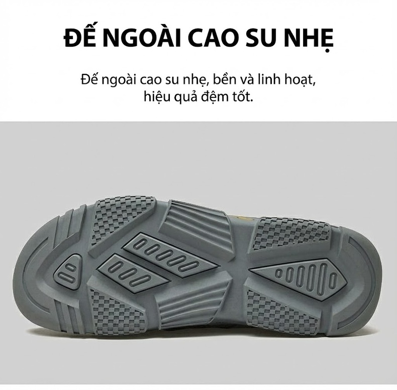 Sandal Nam Dây Rút Thể Thao Outdoor Thoáng Khí, Chống Nước, Nhanh Khô, Chống Mài Mòn, Chiều Cao Đế Khoảng 3cm Màu Be, Xám chi tiết 9