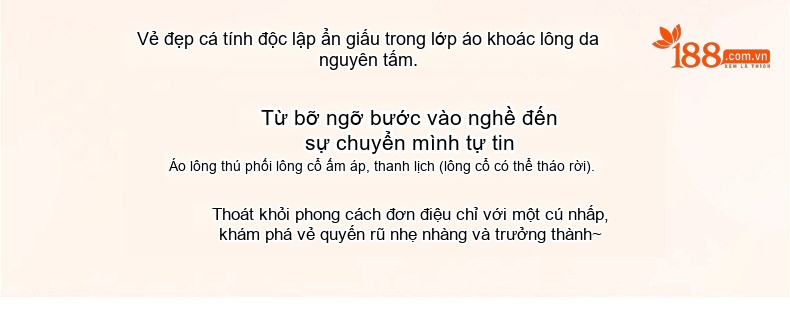 Áo Khoác Da PU Nữ Cổ Lông Dày Dặn Kiểu Bomber Màu Nâu, Trắng chi tiết 3
