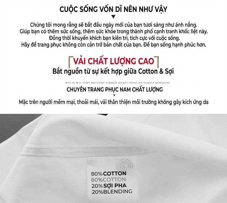 Áo Sơ Mi Nam Dài Tay Đính Đá Cao Cấp Màu Đen, Trắng chi tiết 3