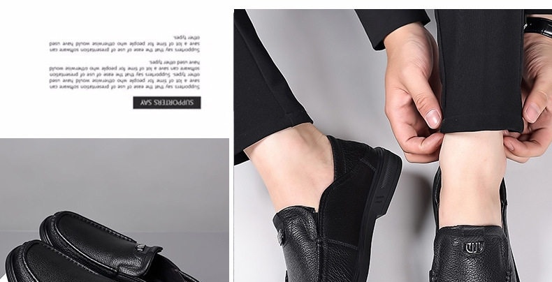 Giày Lười Nam Da Cừu Chiều Cao Đế Khoảng 3cm Màu Đen, Nâu chi tiết 9