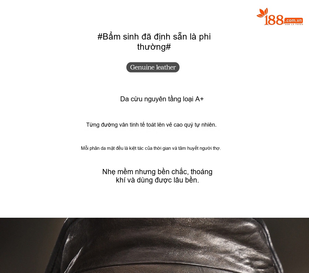 Áo Khoác Da Cừu Sáp Dầu Nam Kiểu Ngắn Cổ Bẻ Thời Trang Trung Niên Màu Nâu chi tiết 3