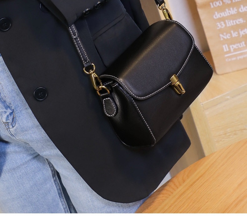 Túi Đeo Vai Nữ Da Thật Thiết Kế Mini Dáng Hộp Phong Cách Thu Đông Màu Xanh Lá chi tiết 21