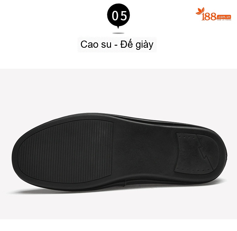 Giày Lười Nam Da Bóng Chiều Cao Đế Khoảng 1cm Màu Đen, Trắng chi tiết 27