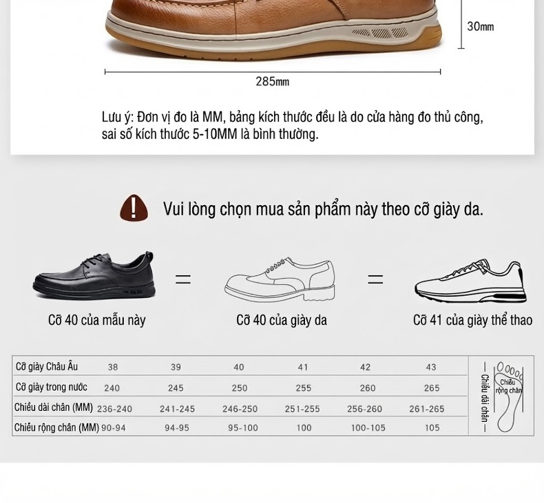 Giày Mọi Nam Da Thật Thoáng Khí Chiều Cao Đế Khoảng 3cm Phong Cách Retro Màu Nâu, Đen chi tiết 7