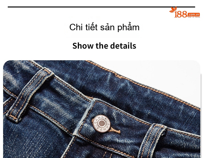 Quần Jean Nam Ống Đứng Co Giãn Thoải Mái Màu Xanh Denim chi tiết 22