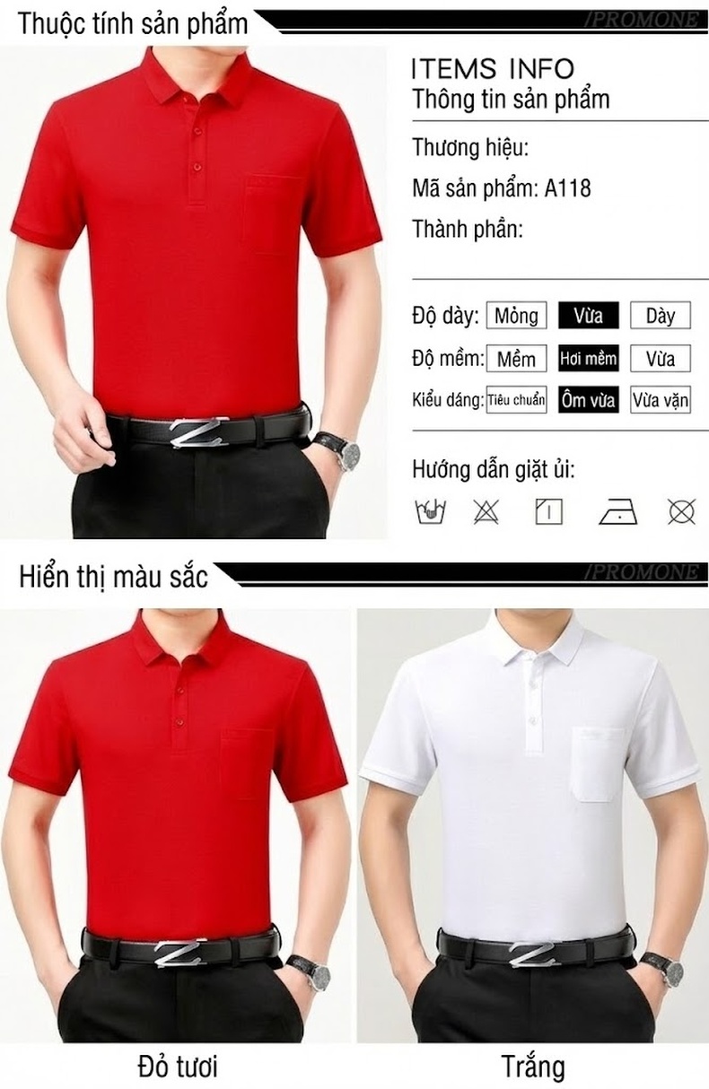Áo Polo Nam Tay Ngắn Lụa Tằm Thượng Hạng Form Rộng Có Túi Màu Đỏ, Trắng, Xanh, Hồng... chi tiết 4