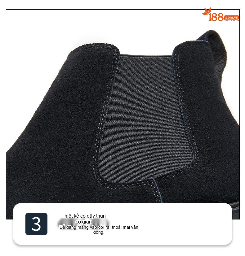Boot Chelsea Nam Da Mờ Cao Cổ Chiều Cao Đế Khoảng 3cm Màu Đen, Nâu, Xám chi tiết 6