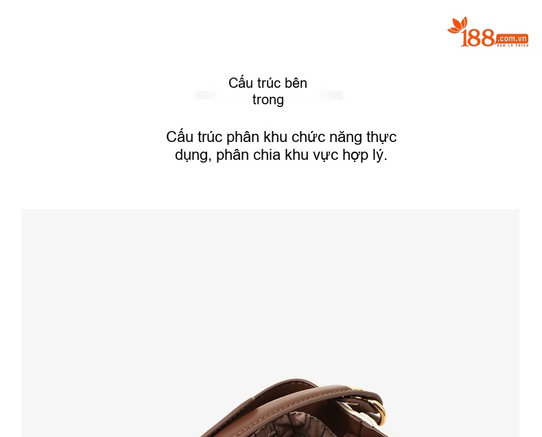 Túi Xách Nữ Da Thật Đeo Chéo Dáng Bucket Xách Tay Phong Cách Hè Màu Trắng, Nâu chi tiết 12