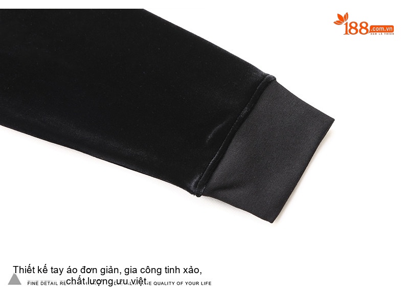 Áo Thun Dài Tay Nam Cổ Lọ Khóa Kéo Vải Nhung Dày Dặn Lót Lông Màu Xanh, Đen, Nâu, Tím... chi tiết 21